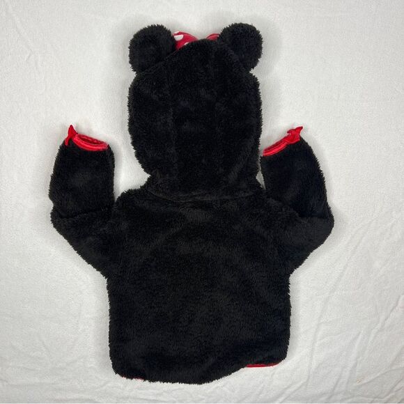 Disney Parks Fuzzy Fleece Minnie Zip Up Kids Hoodie Jacket Sweatshirt 12M - Picture 2 of 6
